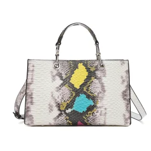 Embossed Leather Top-Handle/Tote Bag