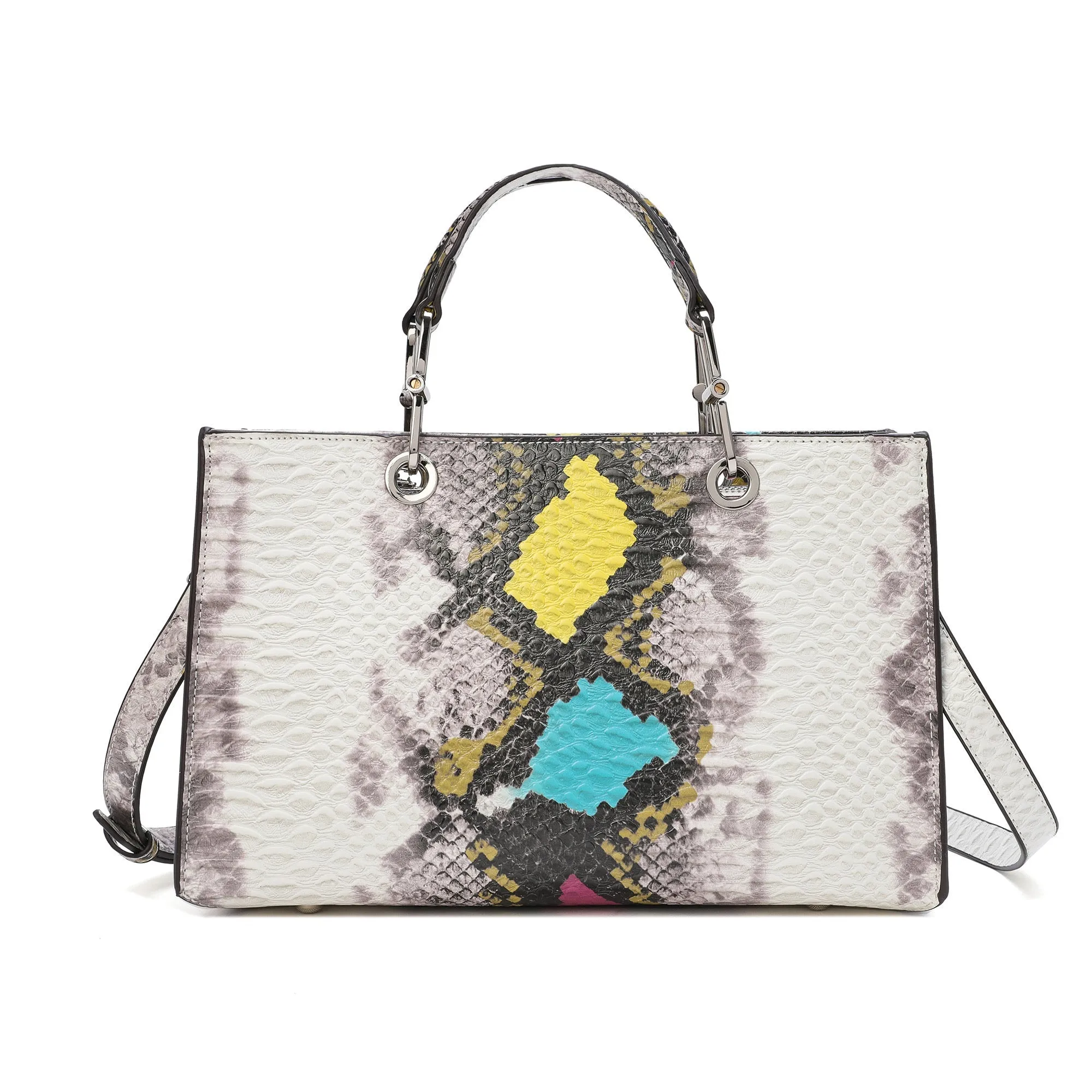 Embossed Leather Top-Handle/Tote Bag