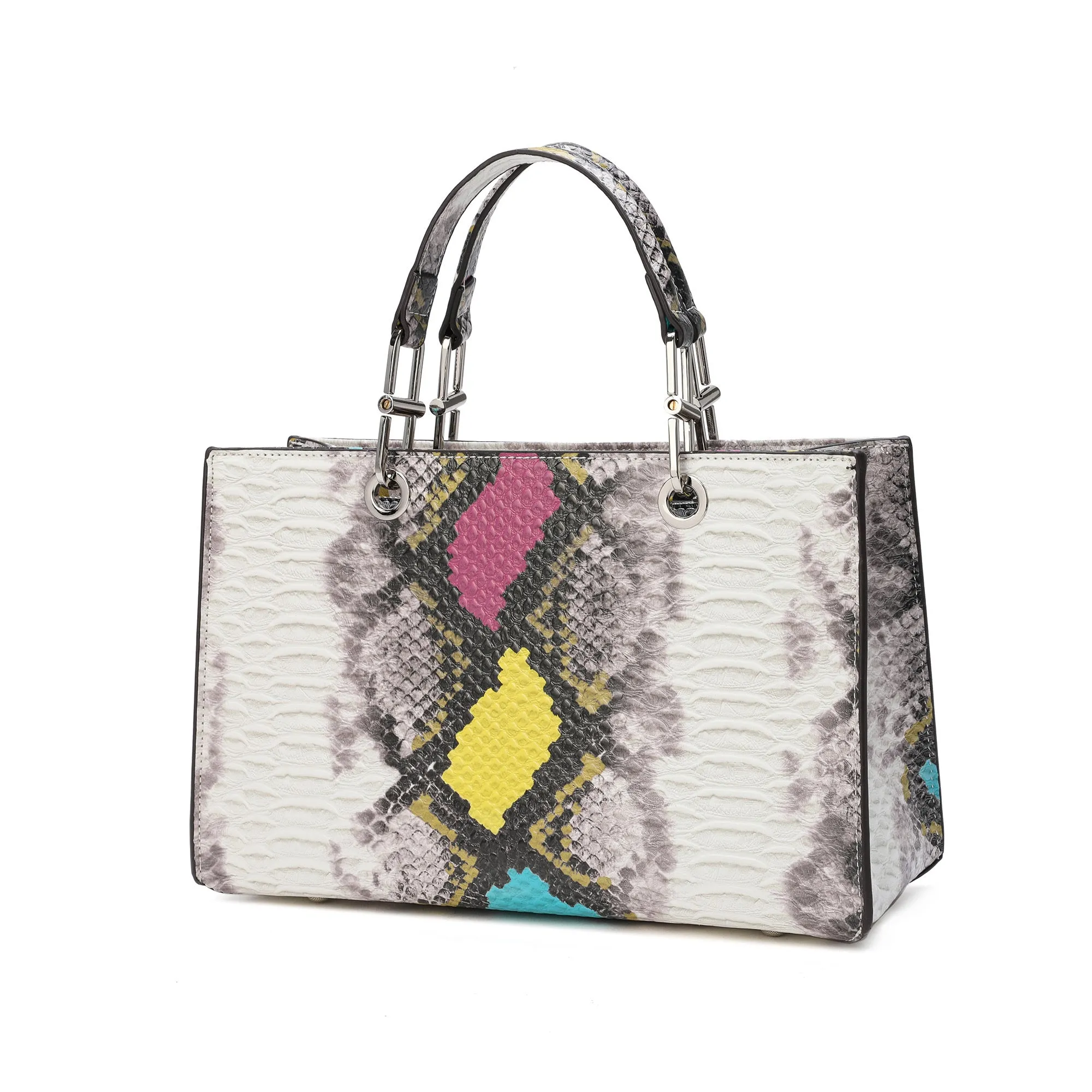 Embossed Leather Top-Handle/Tote Bag