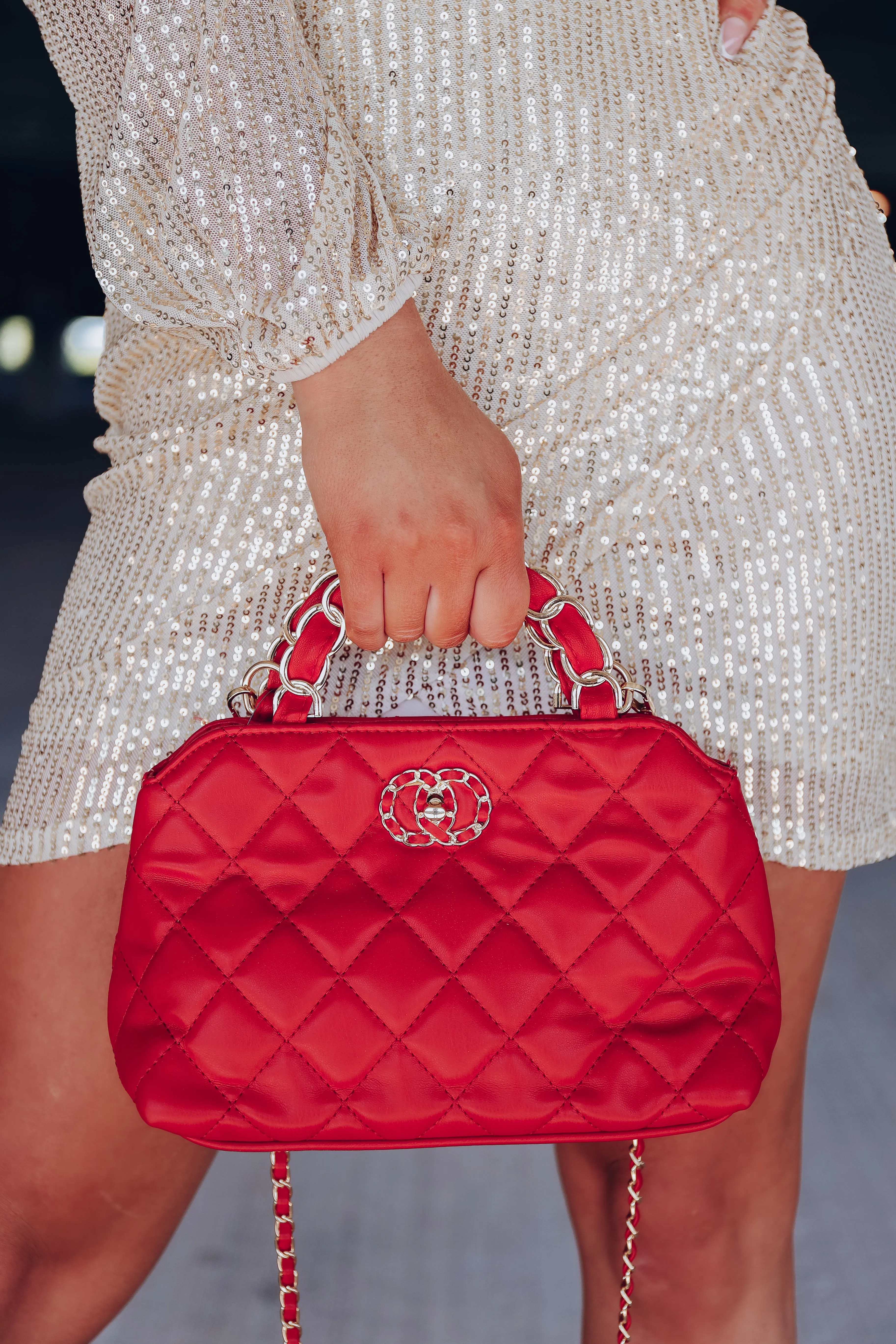 Essential Quilted Crossbody - Red