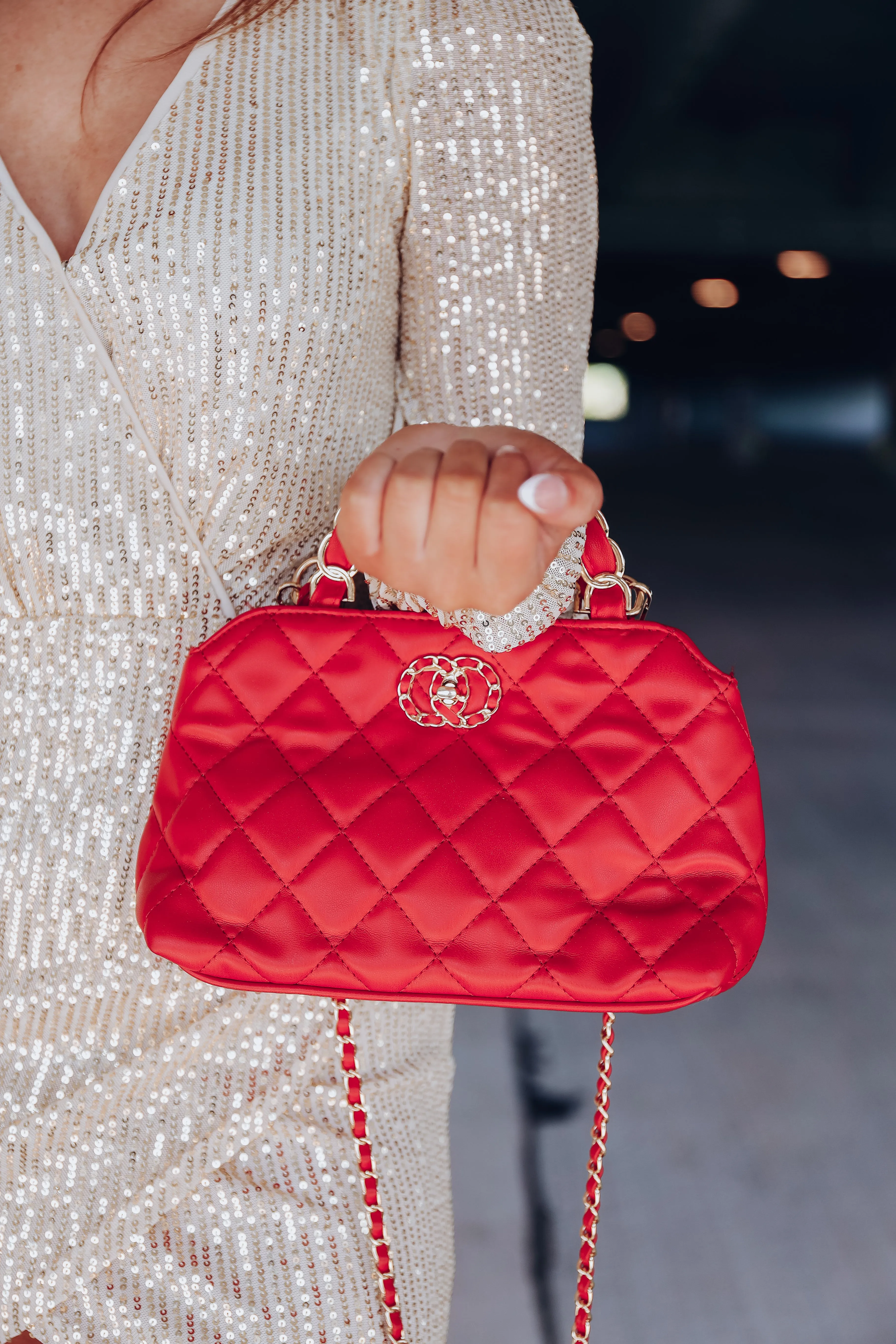 Essential Quilted Crossbody - Red