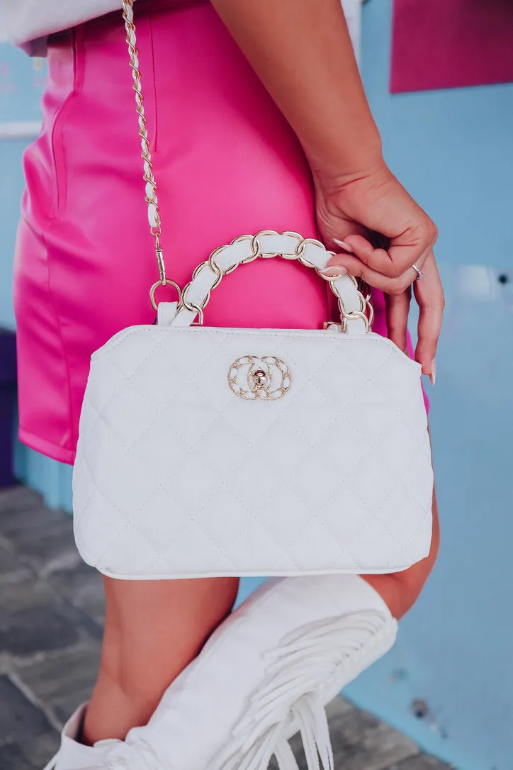 Essential Quilted Crossbody - White
