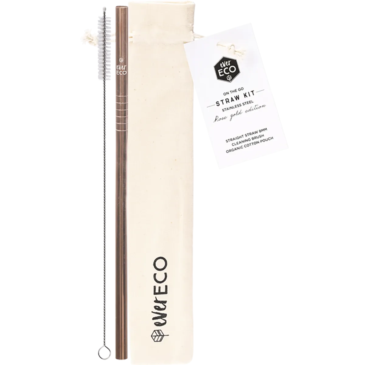 Ever Eco | Stainless Steel On-The-Go Straw Kit Rose Gold