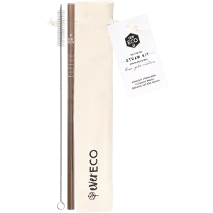 Ever Eco | Stainless Steel On-The-Go Straw Kit Rose Gold