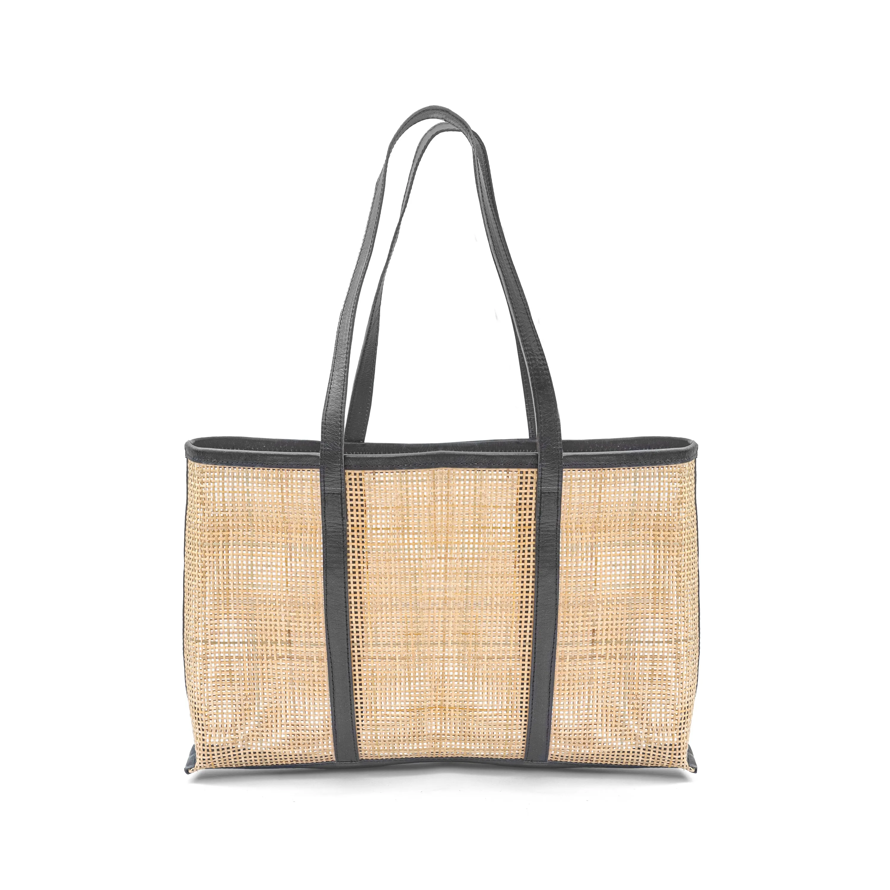 Everyday Carryall Rattan Leather Tote