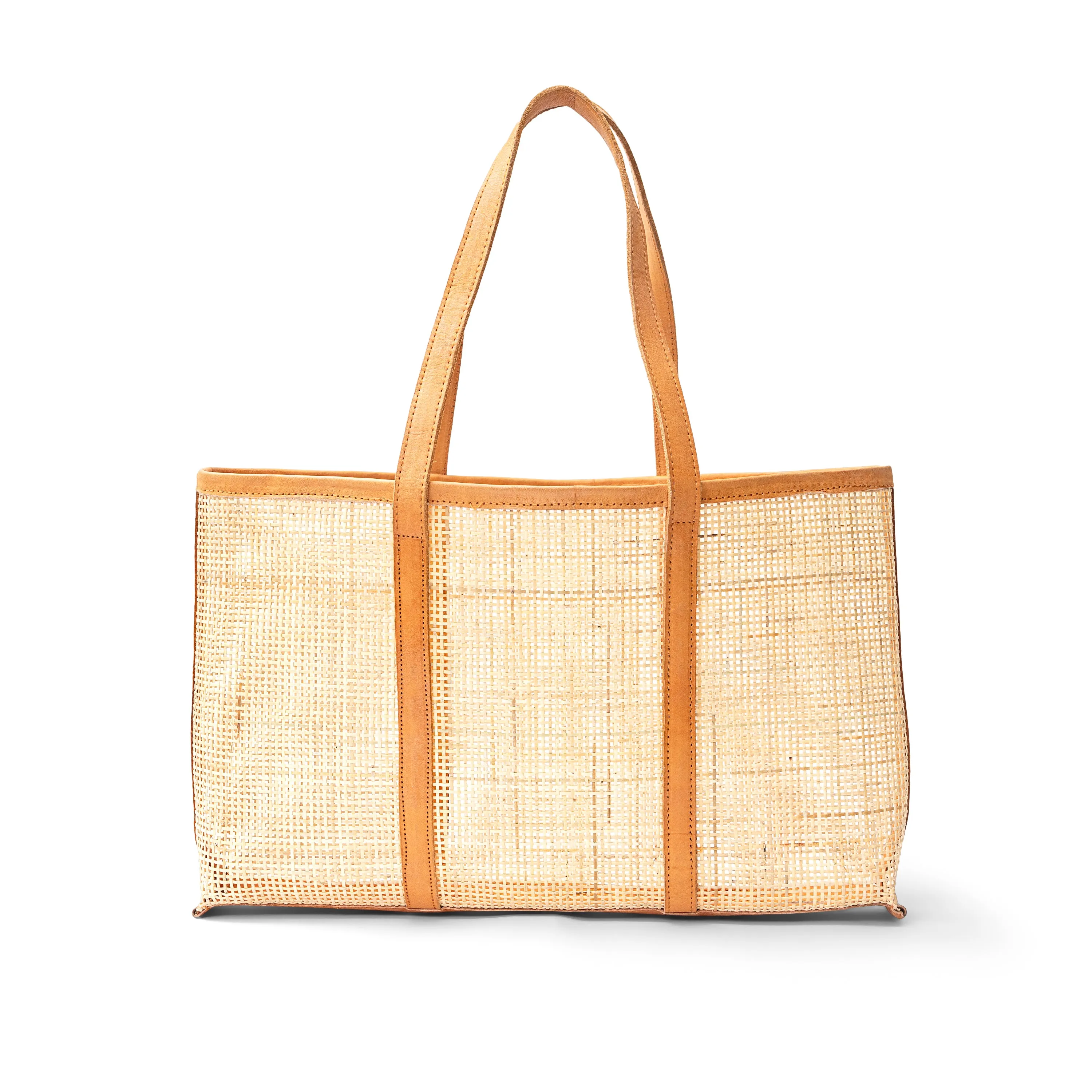 Everyday Carryall Rattan Leather Tote
