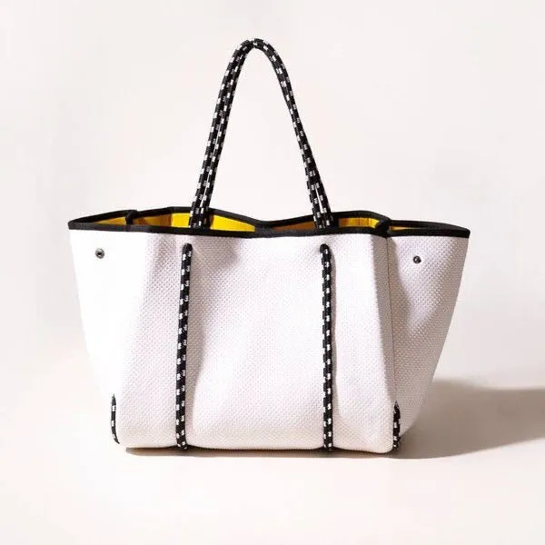 Everyday Tote White Dotted