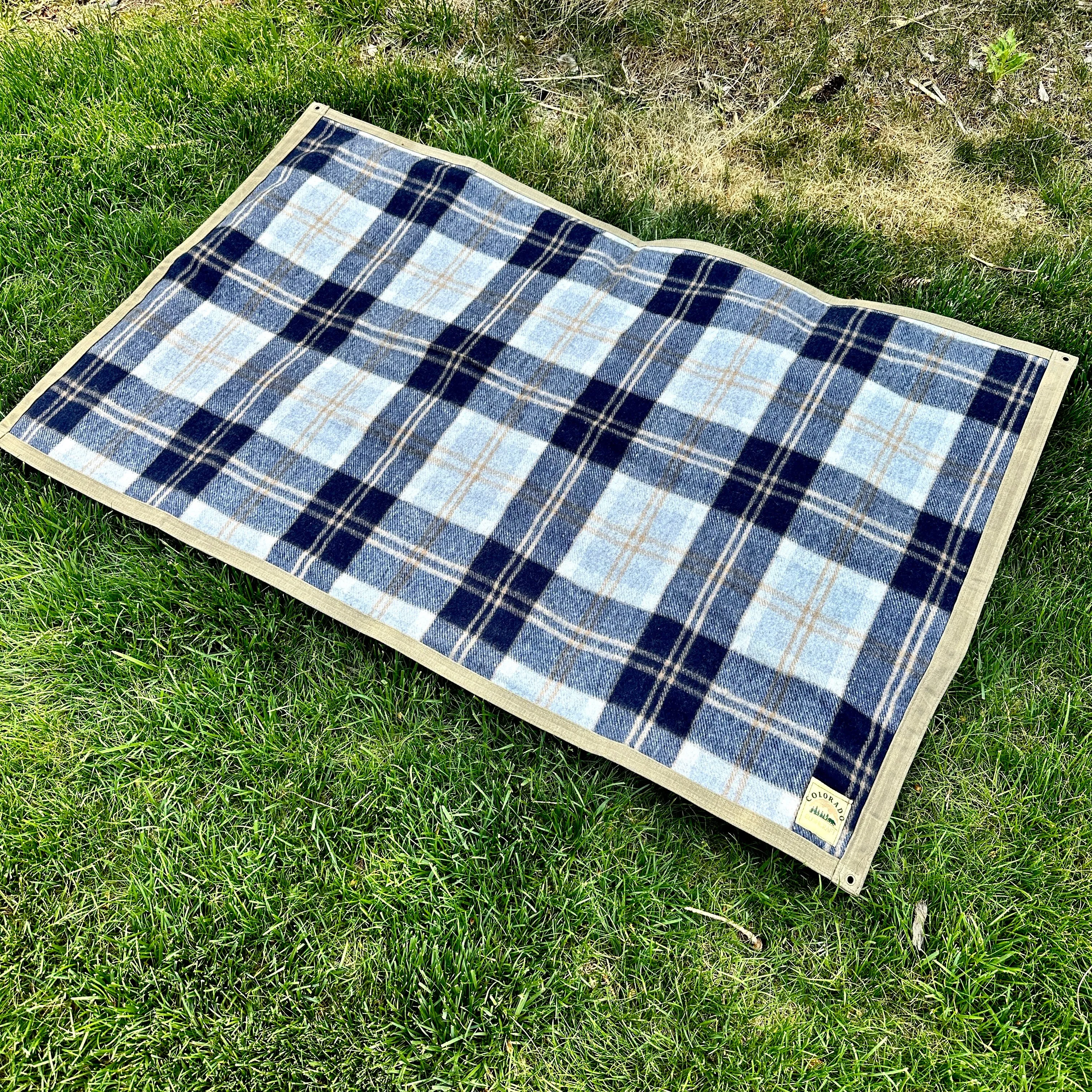 Extra Large Waxed Canvas and Tartan Wool Lined Bushcraft Ground Cloth