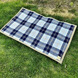 Extra Large Waxed Canvas and Tartan Wool Lined Bushcraft Ground Cloth