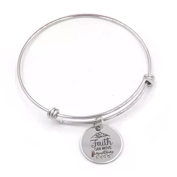 Faith Can Move Mountains Inspirational Charm Bracelet