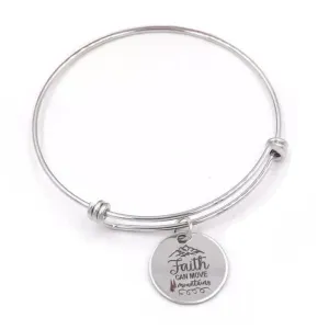 Faith Can Move Mountains Inspirational Charm Bracelet