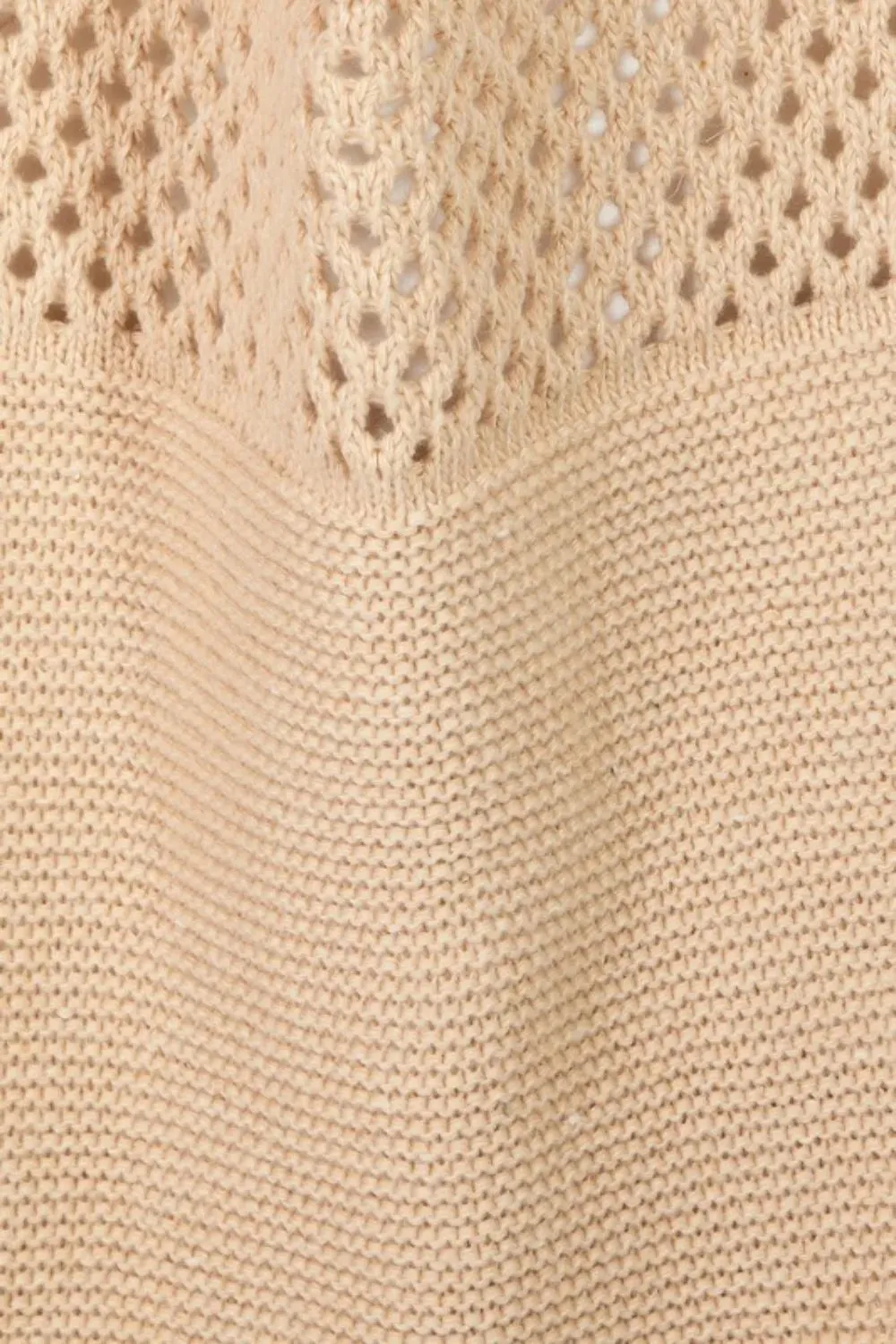 Fame Half Pointelle Knit Tote Bag