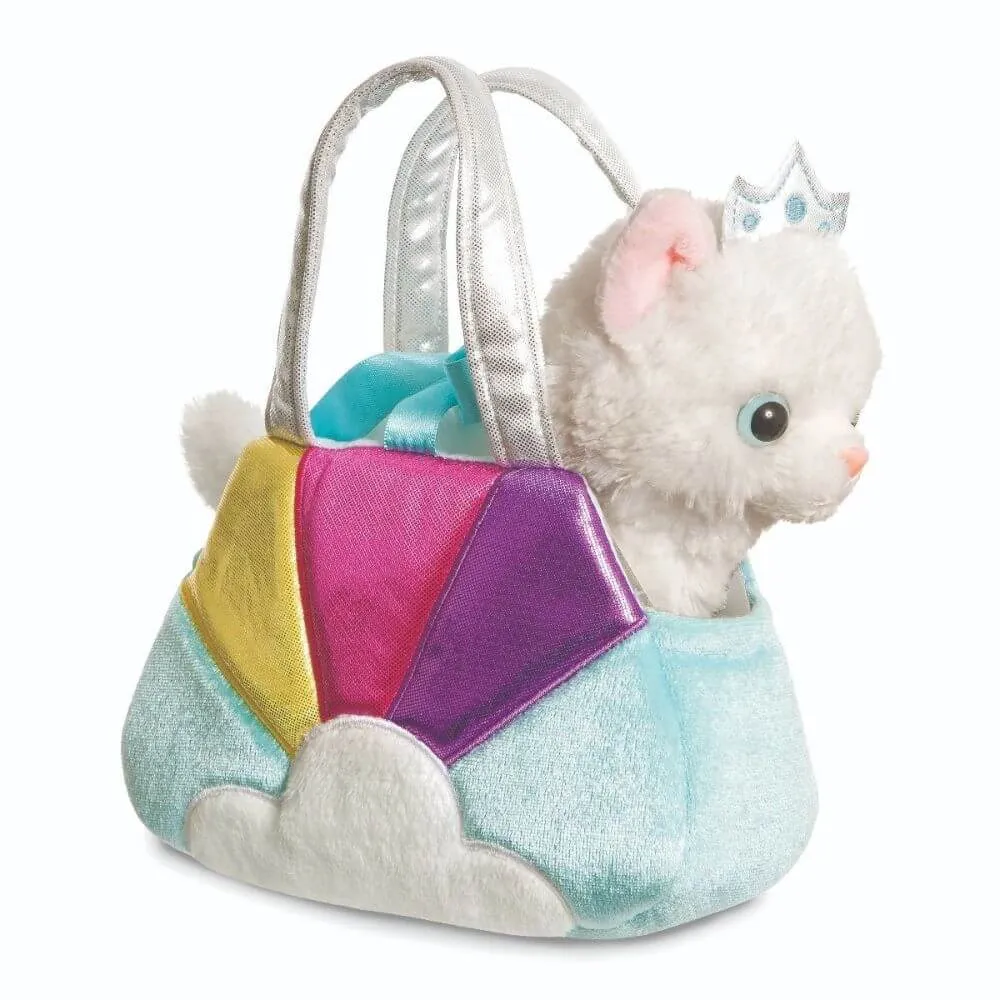 Fancy Pal Cat in Blue Rainbow Bag