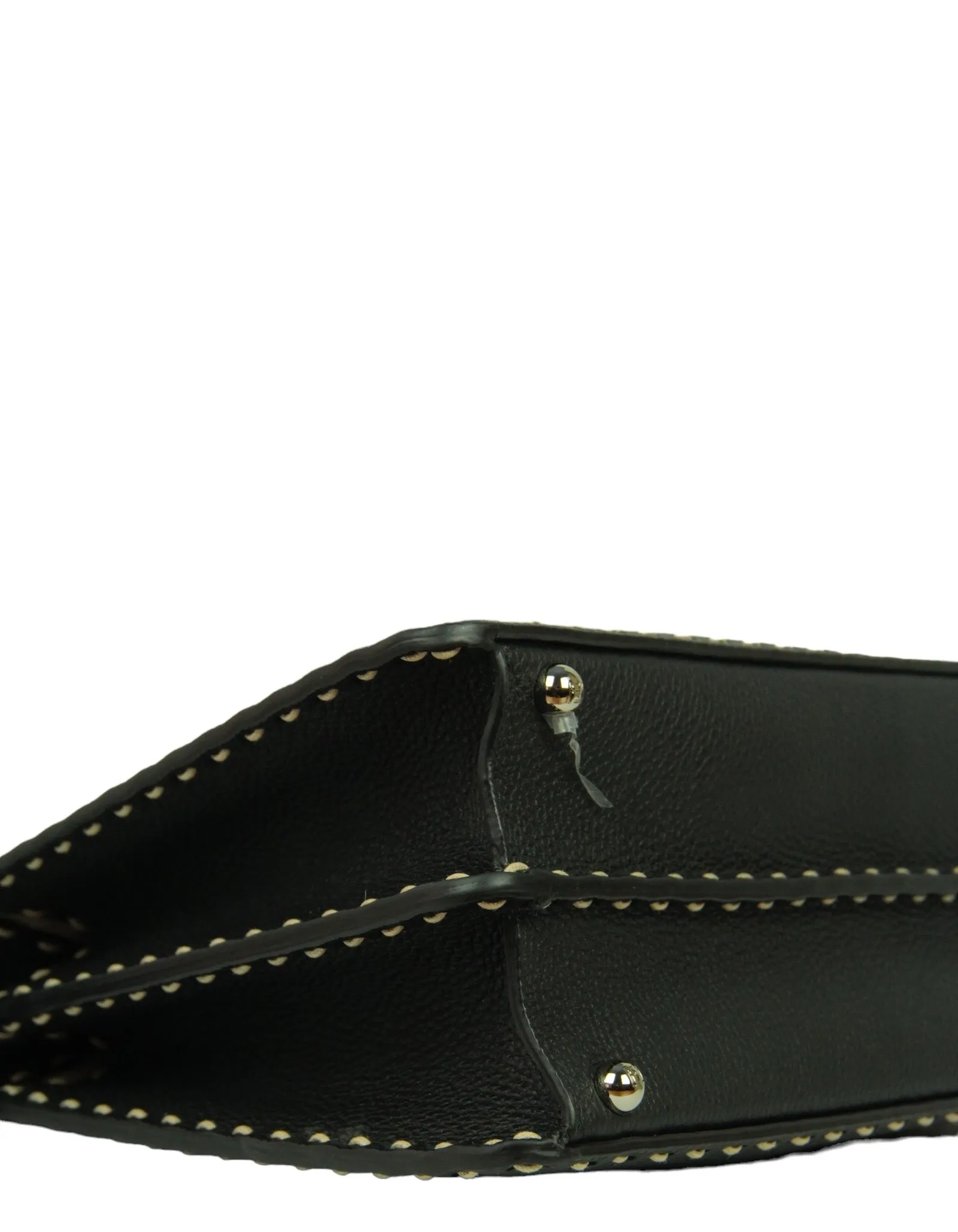Fendi Black Selleria Peekaboo Satchel Bag w/ Snakeskin Handle
