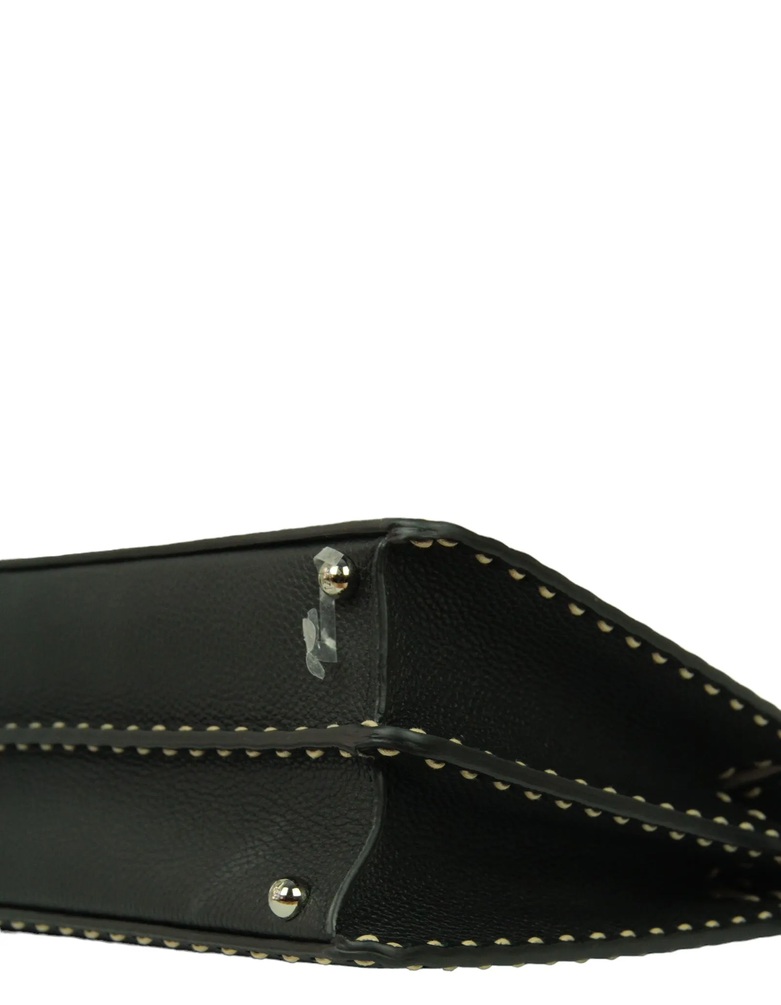 Fendi Black Selleria Peekaboo Satchel Bag w/ Snakeskin Handle
