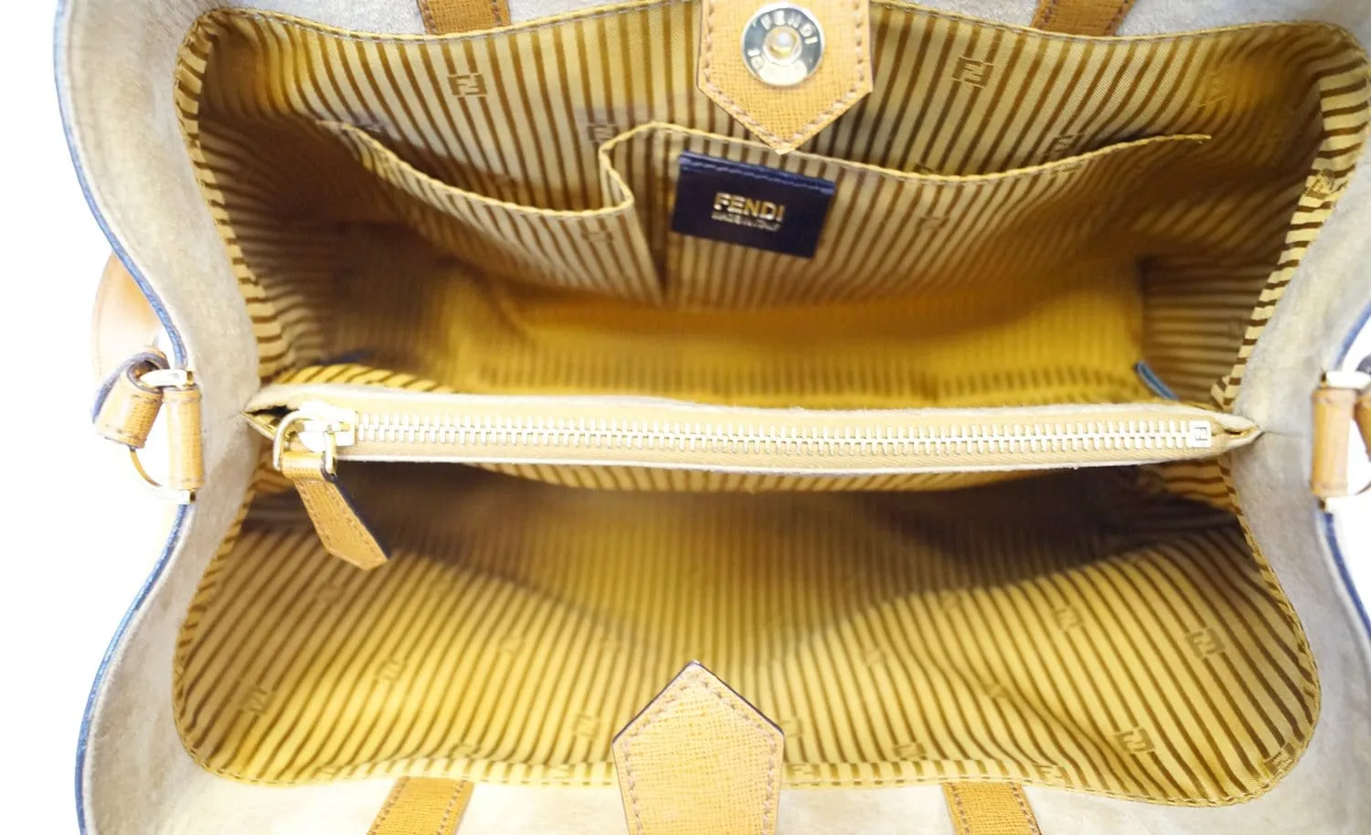 FENDI Tan Leather 2 Jours Shoulder Handbag