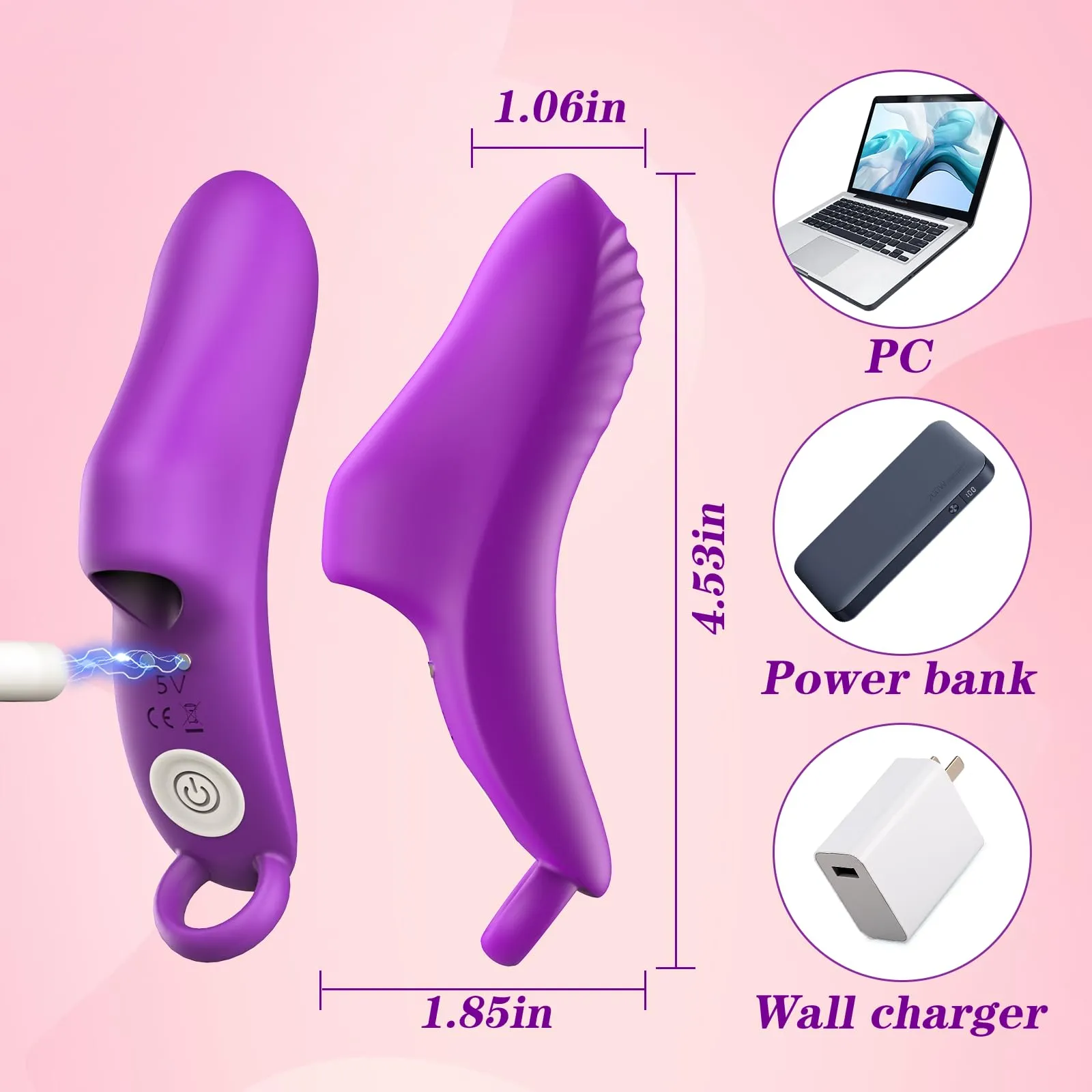 Fin App-controlled G-spot Finger vibrator
