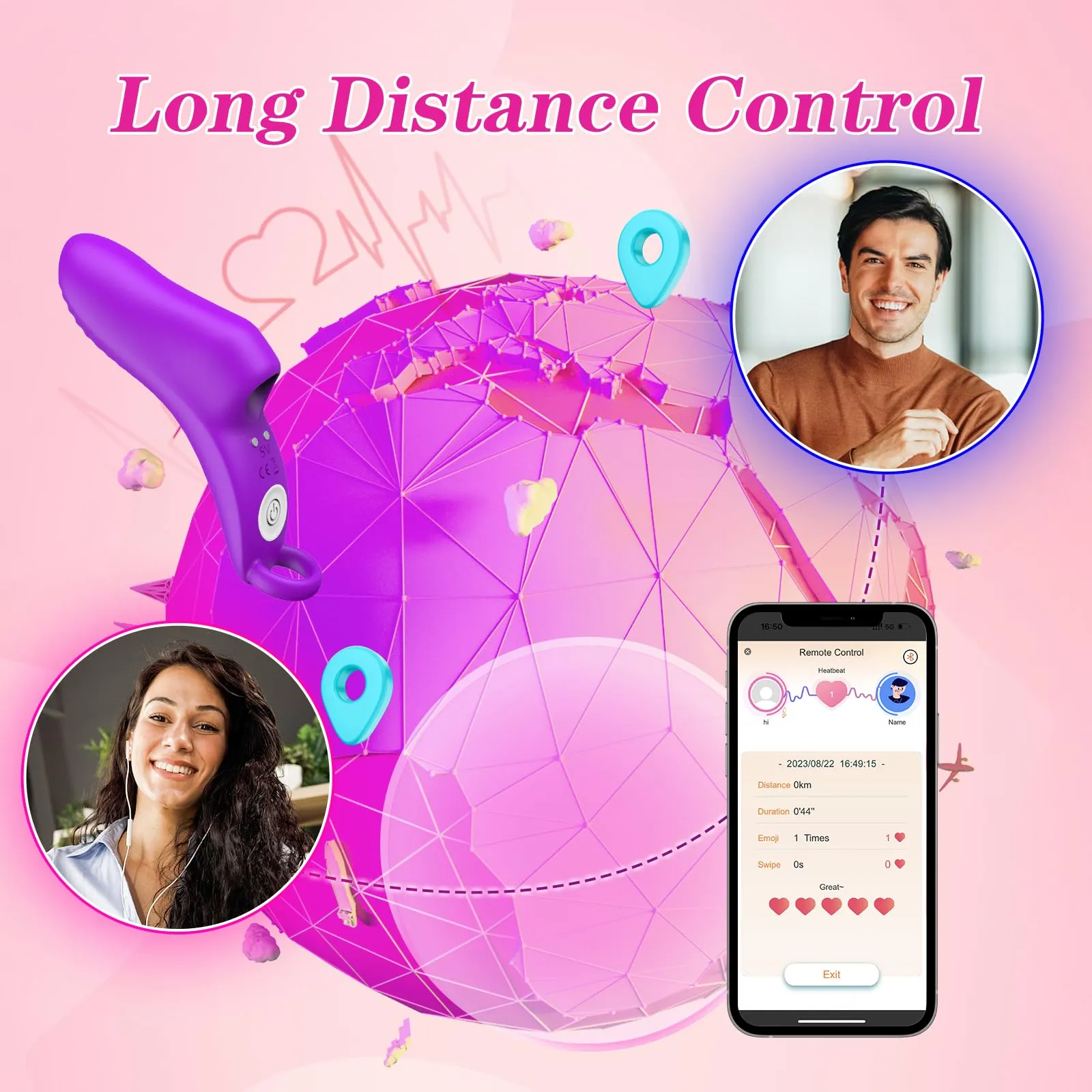 Fin App-controlled G-spot Finger vibrator
