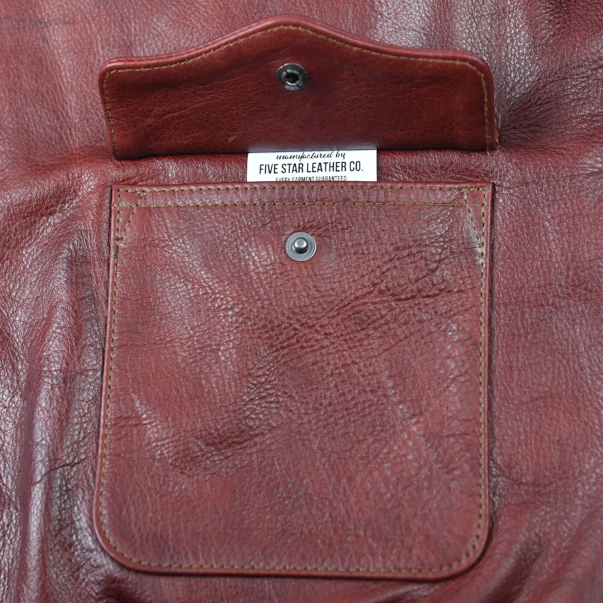 FiveStar Leather Repro A2 RW Clothing Co Contract No. W535 AC-23380 Real Horsehide Brandy Leather Jacket