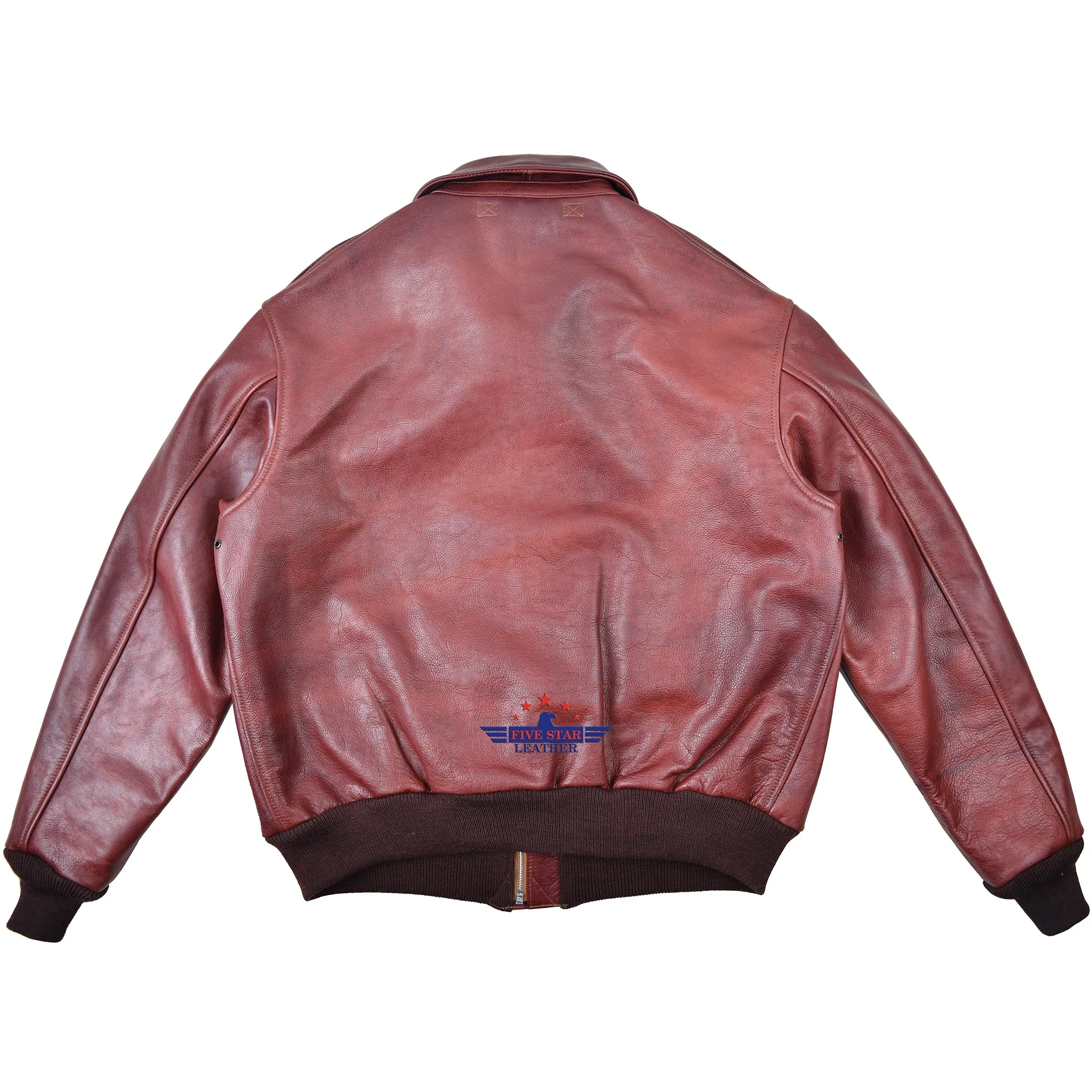 FiveStar Leather Repro A2 RW Clothing Co Contract No. W535 AC-23380 Real Horsehide Brandy Leather Jacket