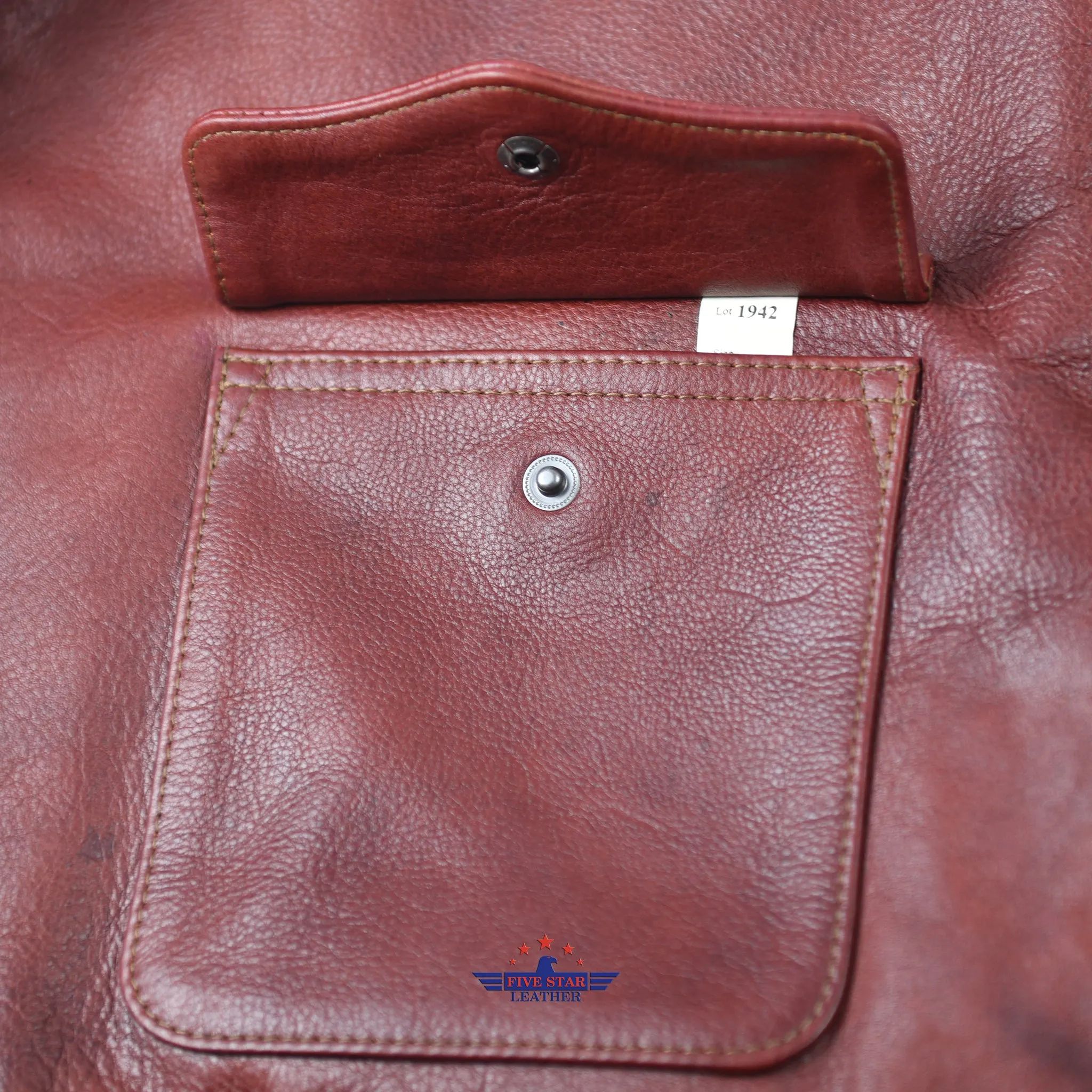 FiveStar Leather Repro A2 RW Clothing Co Contract No. W535 AC-23380 Real Horsehide Brandy Leather Jacket