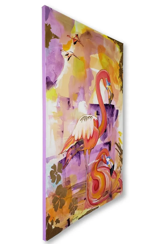 Flamingo Nights - HIGH PREMIUM - 24 x 36 in. by A. Larrinaga