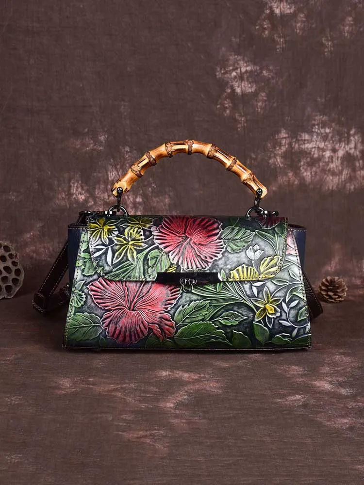 Flower Bamboo Handbag