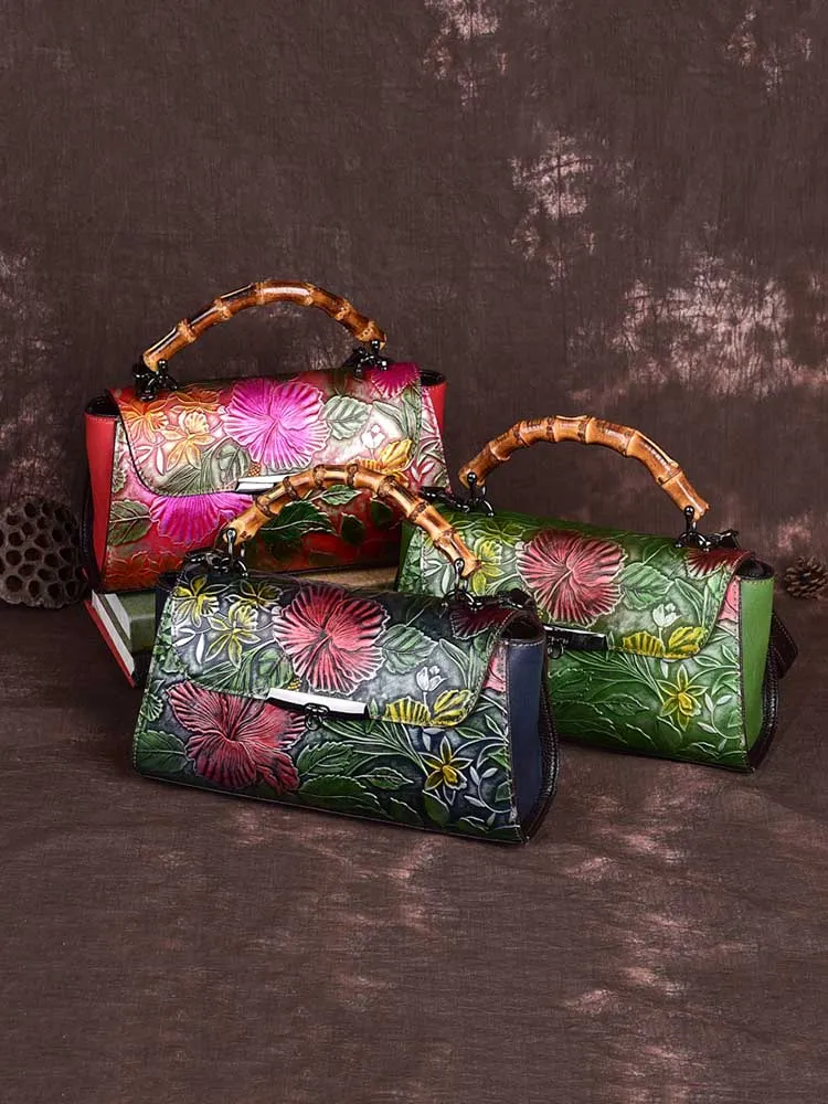 Flower Bamboo Handbag