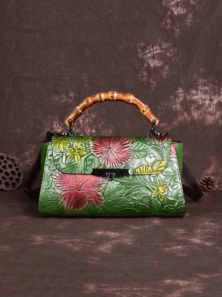 Flower Bamboo Handbag