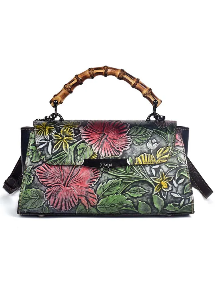 Flower Bamboo Handbag