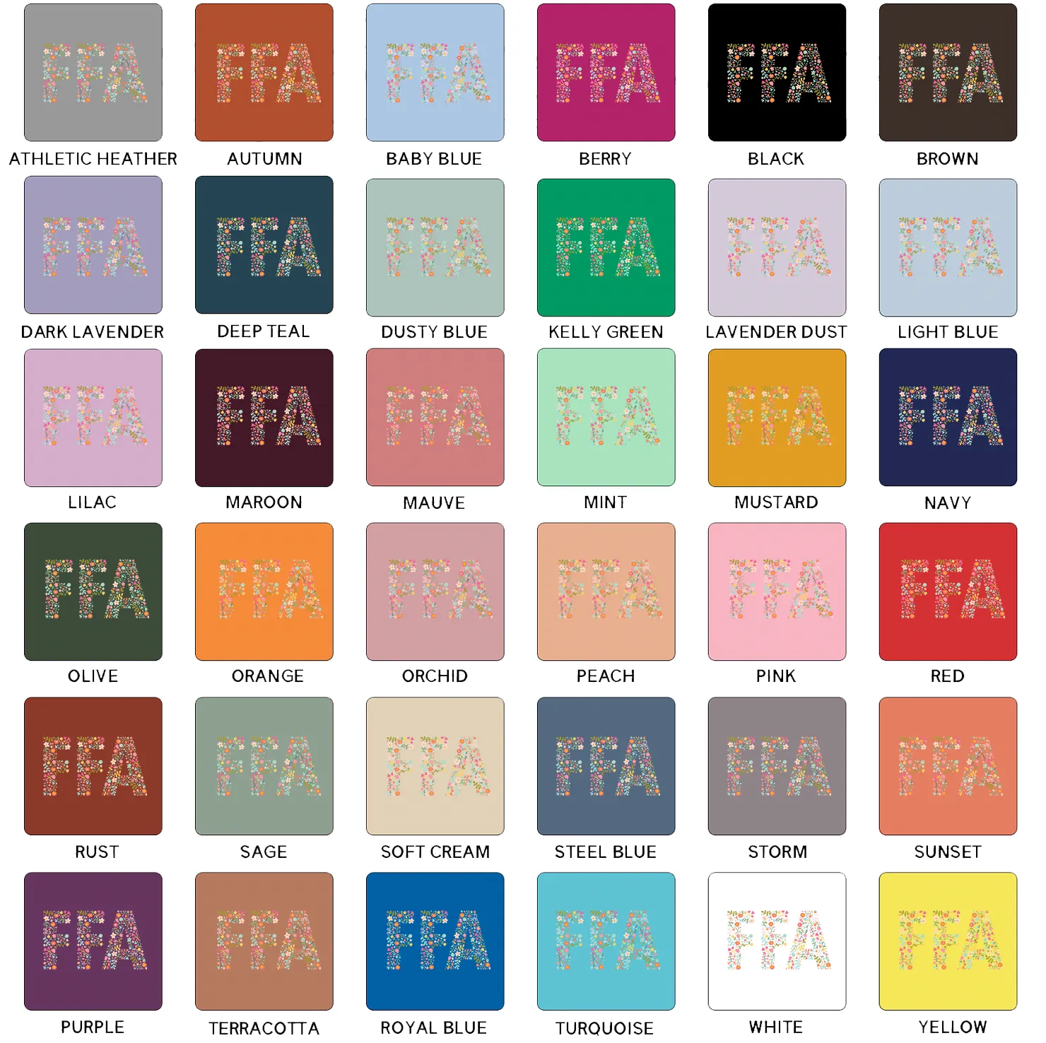 Flower FFA Sketch T-Shirt (XS-4XL) - Multiple Colors!
