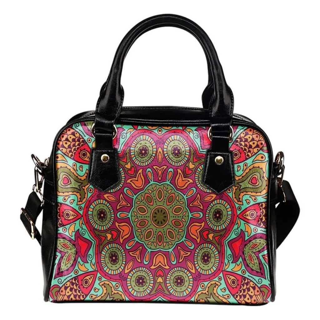 Flying Fish Mandala Shoulder Handbag