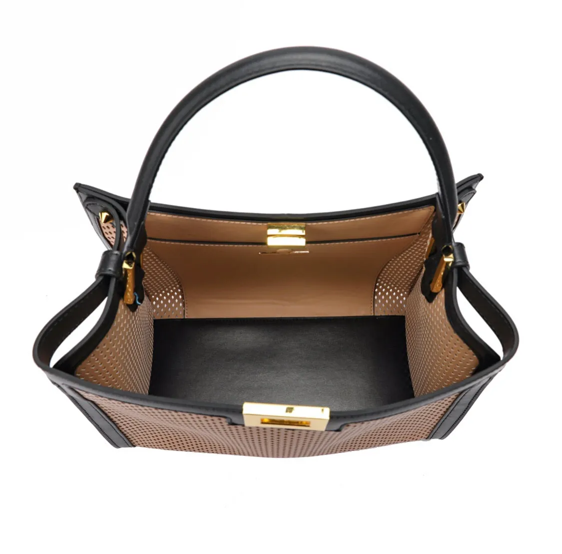 Full-grain Smooth Leather Perforated Tote