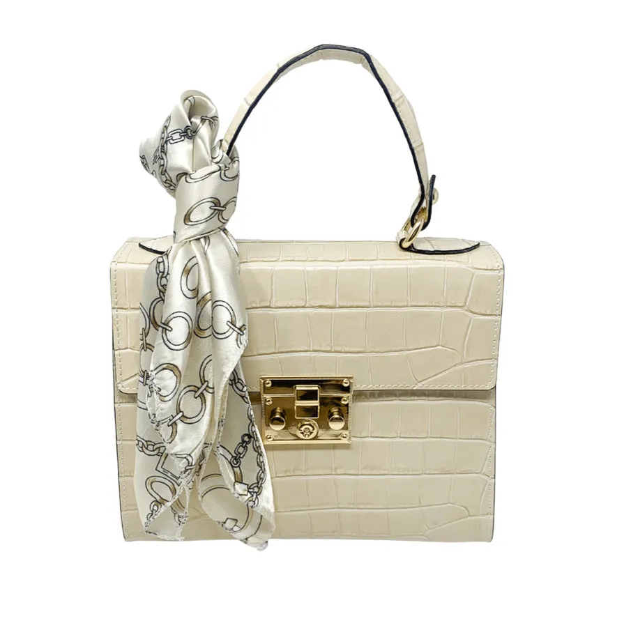 German Fuentes Handbag Beige with Scarf