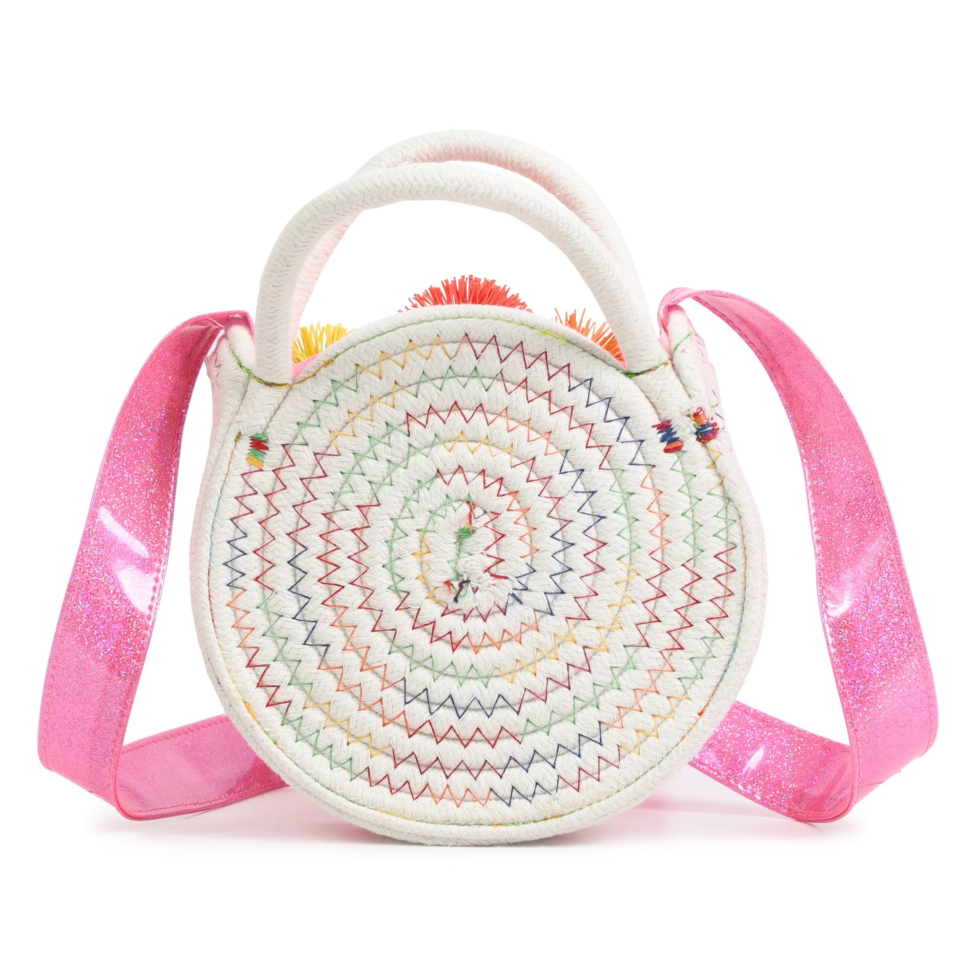 Girls Pink Pom Pom Bag