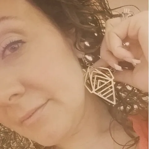 Gold abstract shape drop earrings