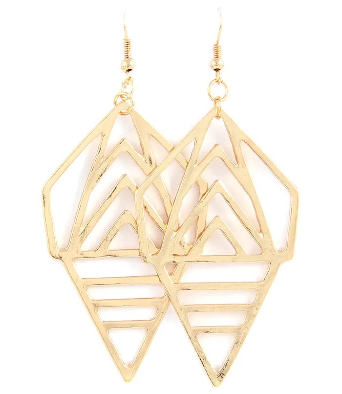 Gold abstract shape drop earrings