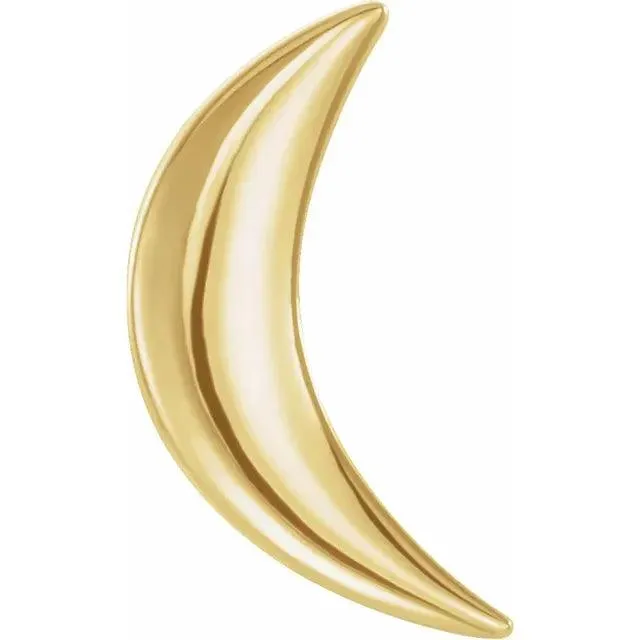 Gold Crescent Moon Studs