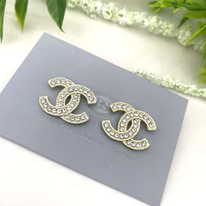 Gold Large CC Stud Earrings