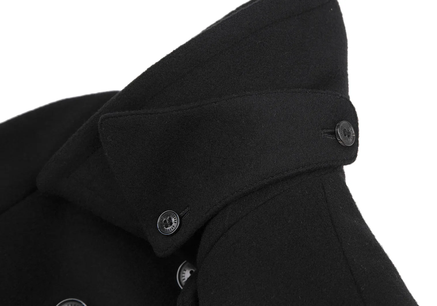 green JAPAN. Black Wool Double Button Coat