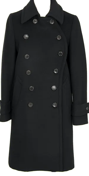 green JAPAN. Black Wool Double Button Coat
