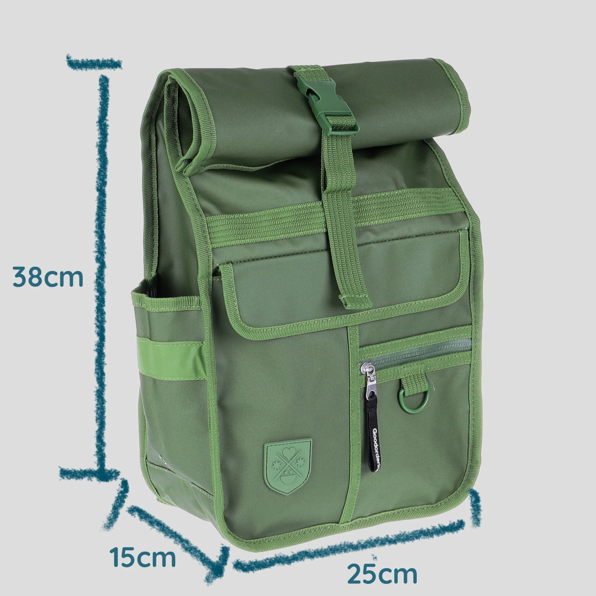 Green Mini Rolltop Backpack Eco Monochrome