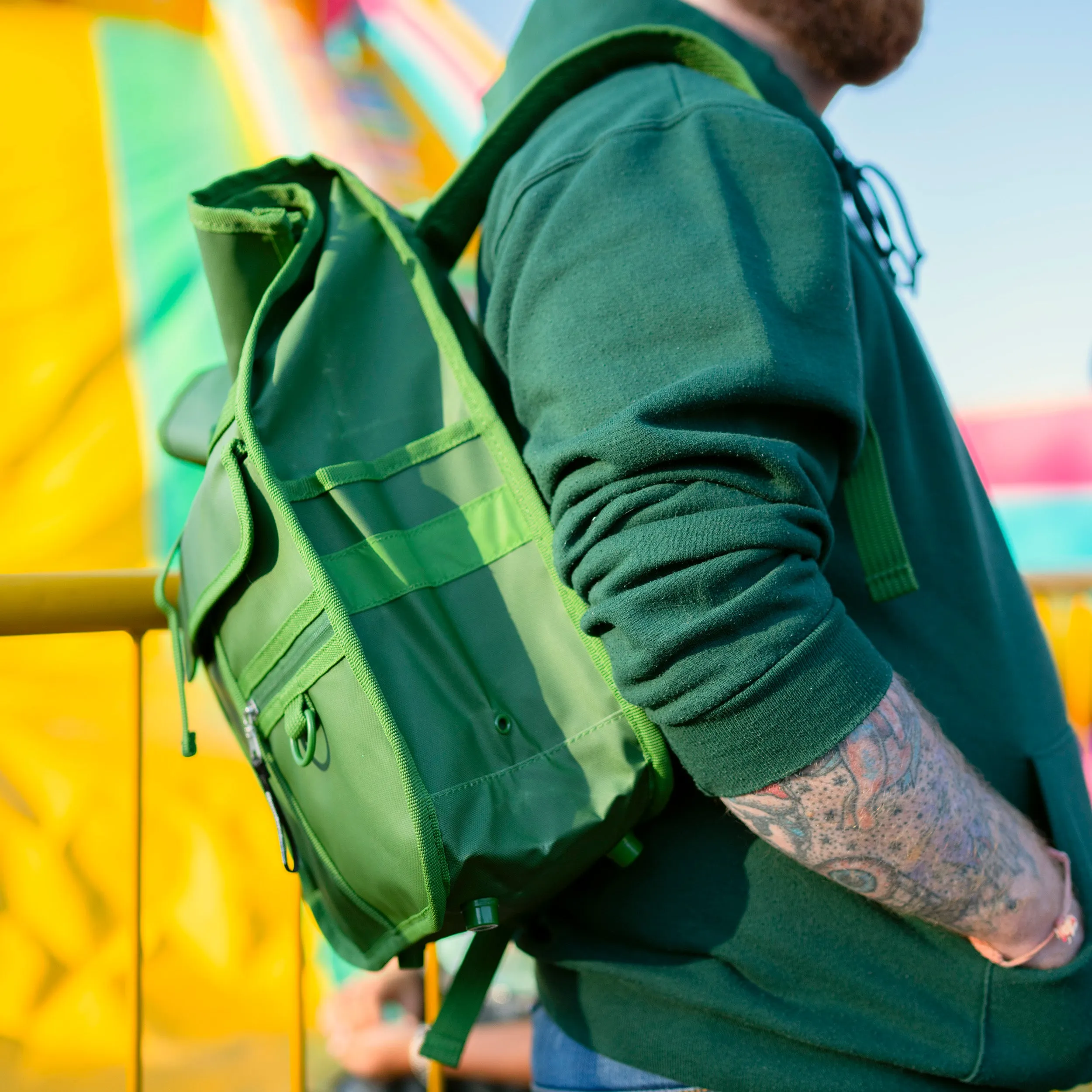 Green Mini Rolltop Backpack Eco Monochrome