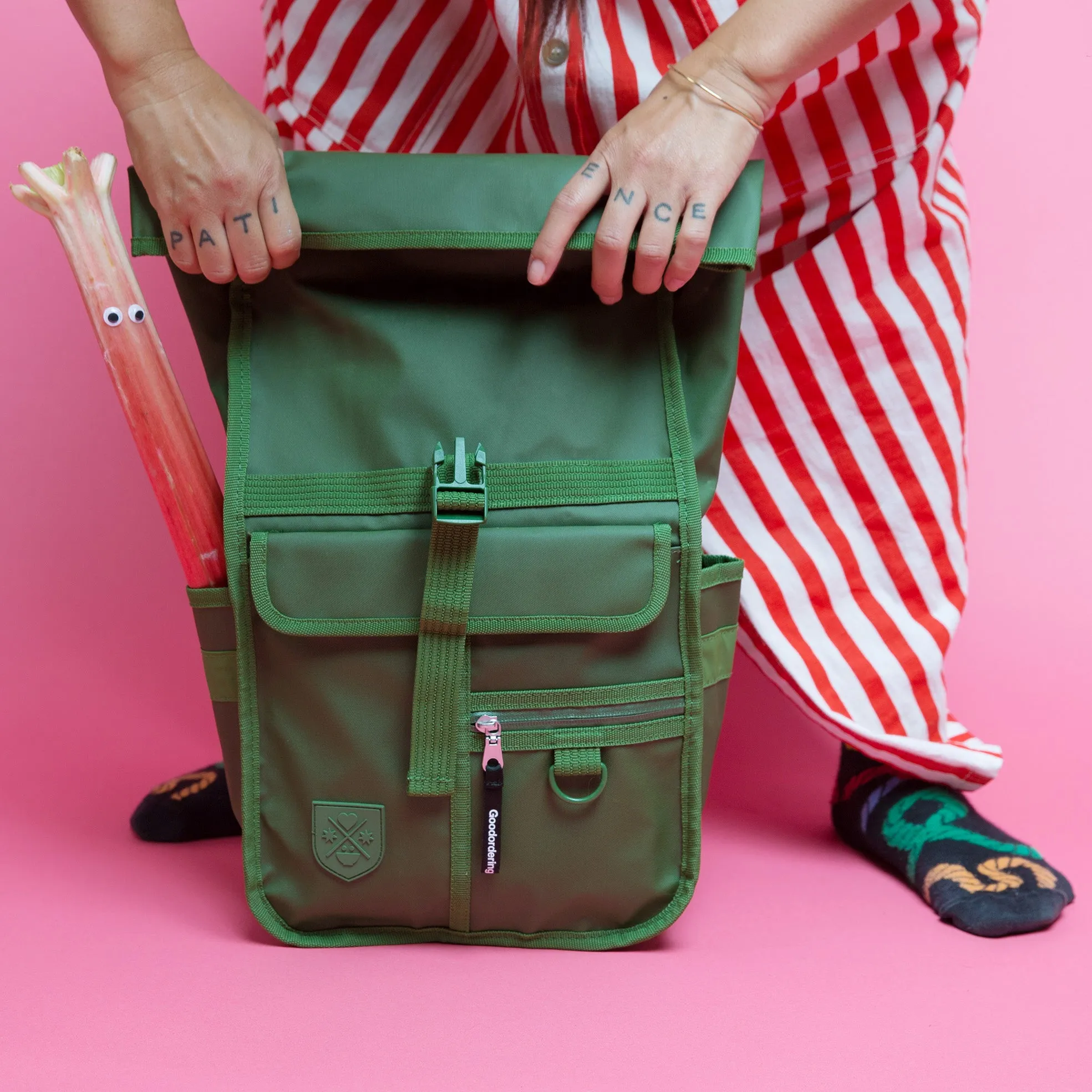 Green Mini Rolltop Backpack Eco Monochrome
