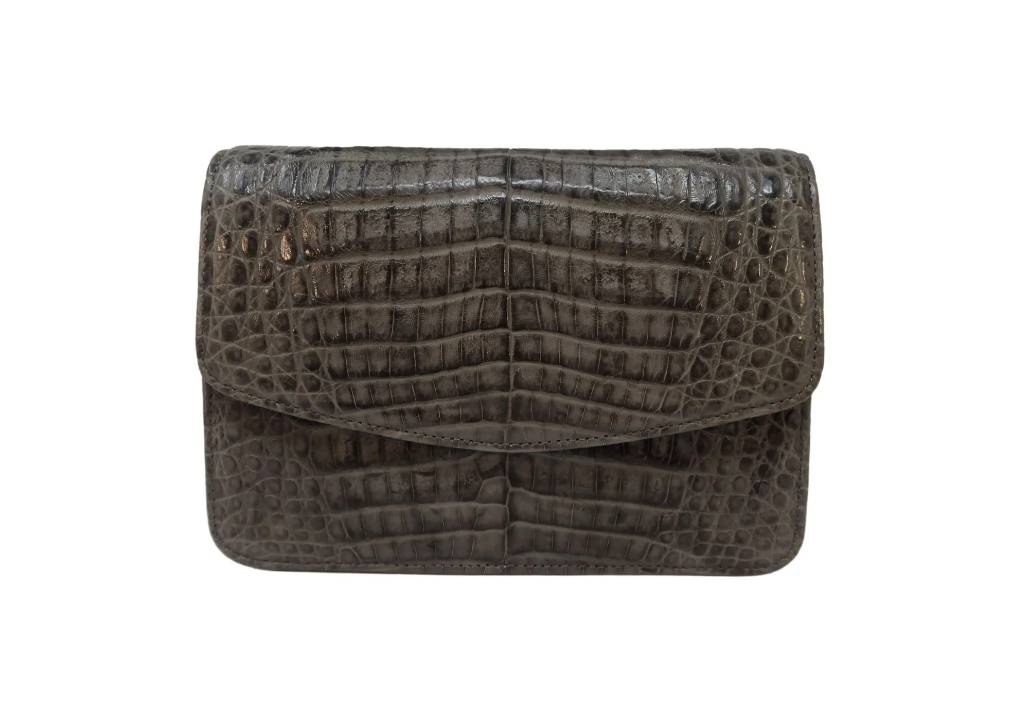 GREY CAIMAN SMALL BOX HANDBAG