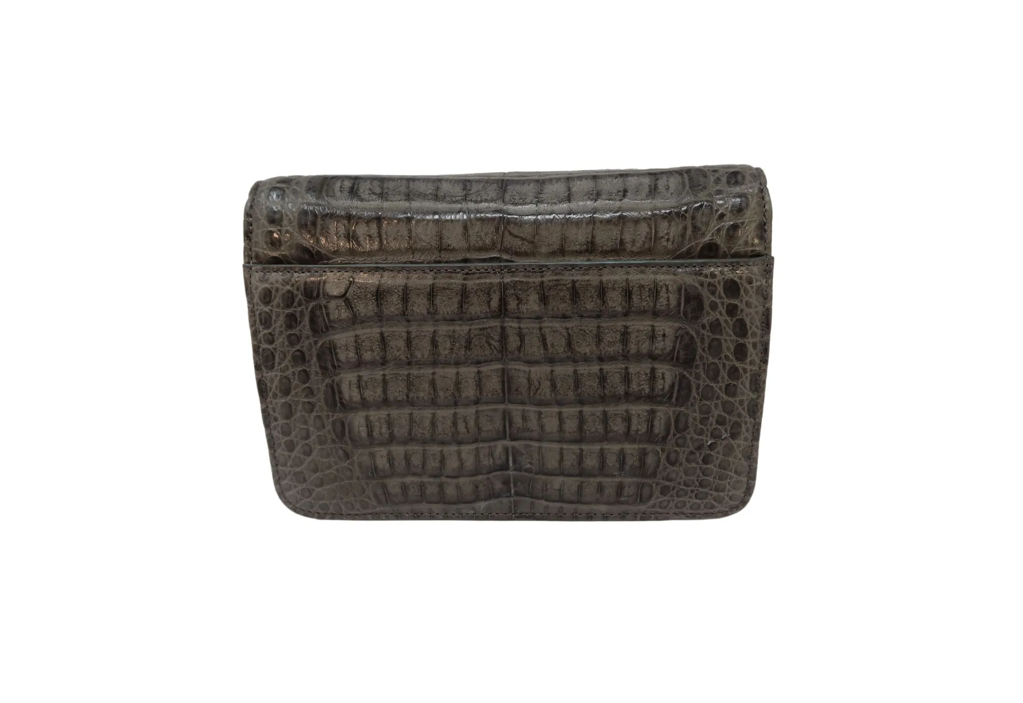 GREY CAIMAN SMALL BOX HANDBAG