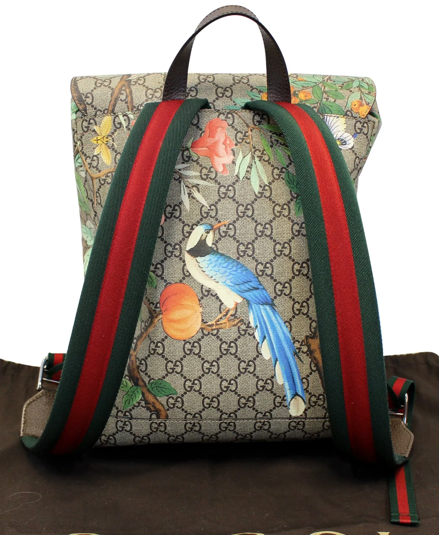 GUCCI Beige/Green GG Coated Canvas GG Blooms Backpack