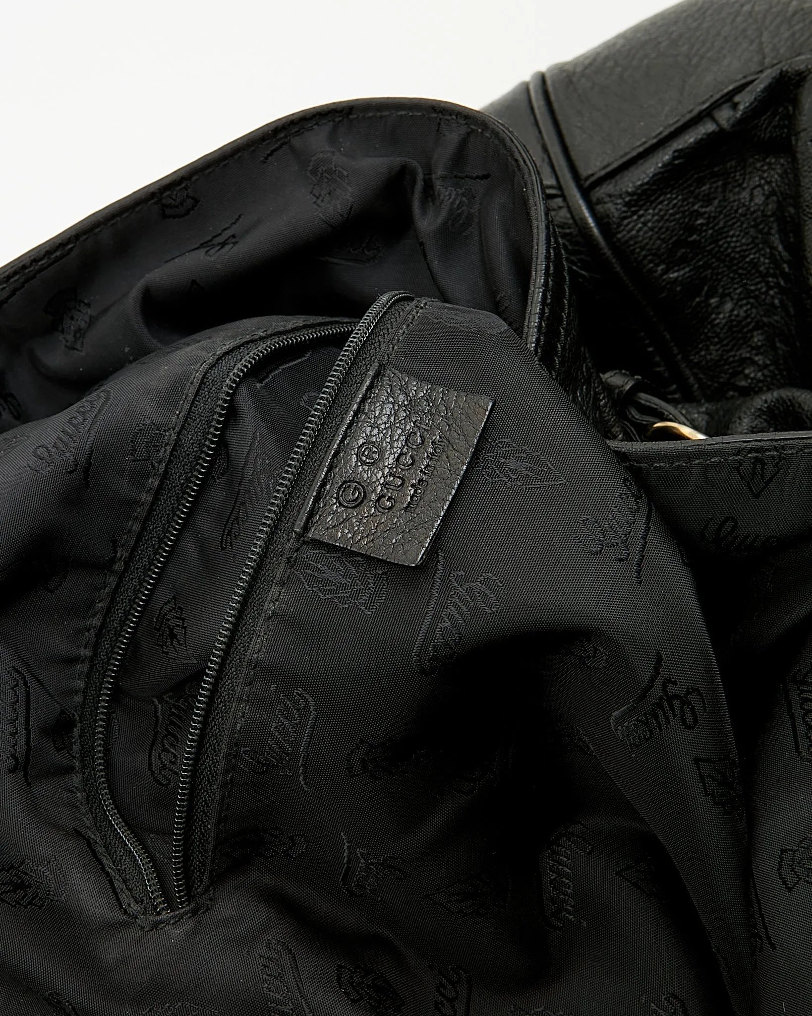 Gucci Black GG Leather Large Tote Bag