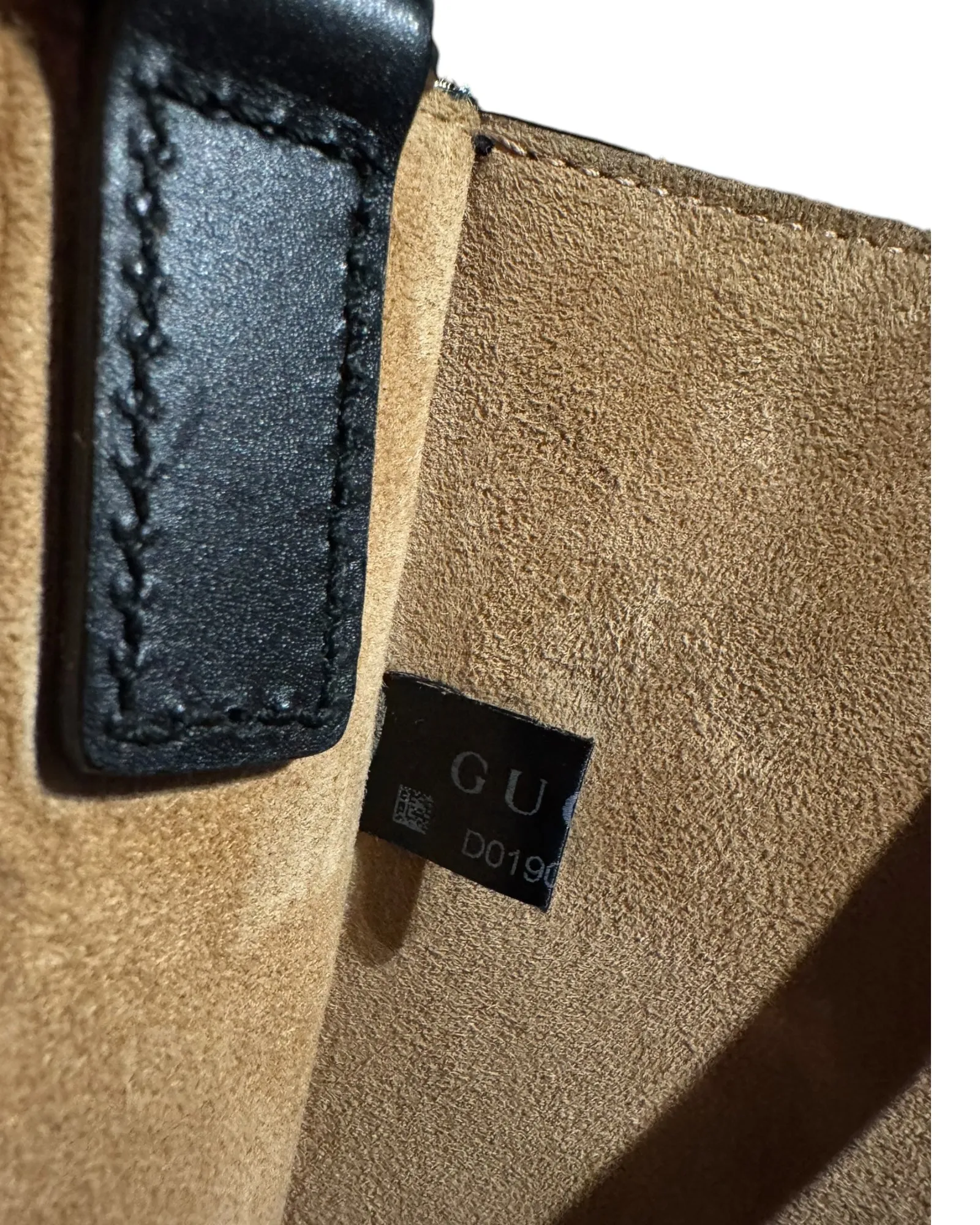 Gucci Black Leather Embossed XL Tote Bag