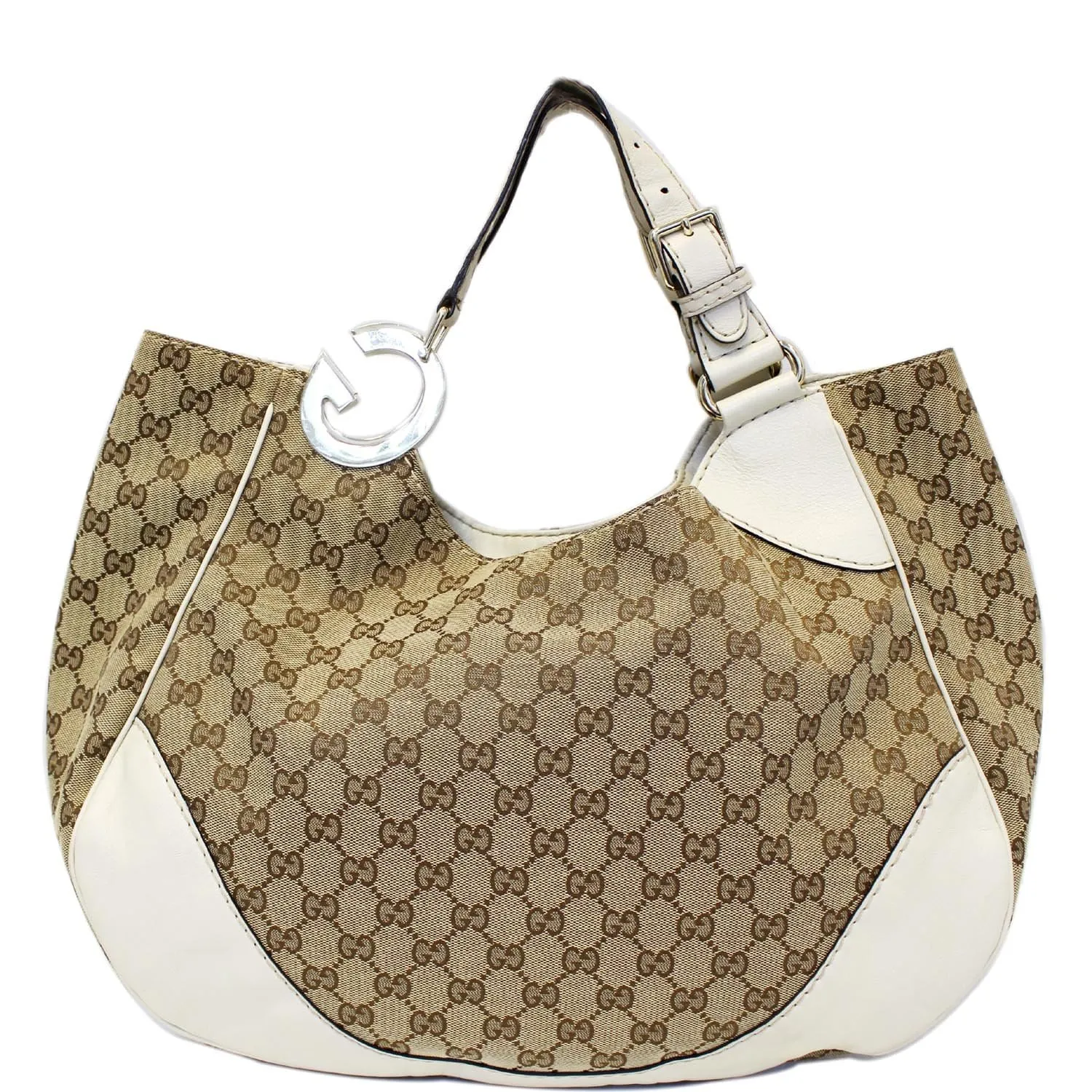 GUCCI Charlotte GG Monogram Beige/White Tote Shoulder Bag